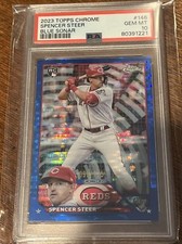 2023 Topps Chrome Blue Sonar Spencer Steer Rookie RC 99/125 #146 PSA 10