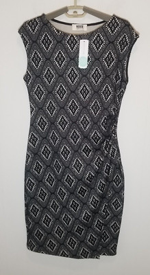 Verse NWT Womens Black Saskia Brushed Knit Dress Sheath Fitted Sz M Made In USA