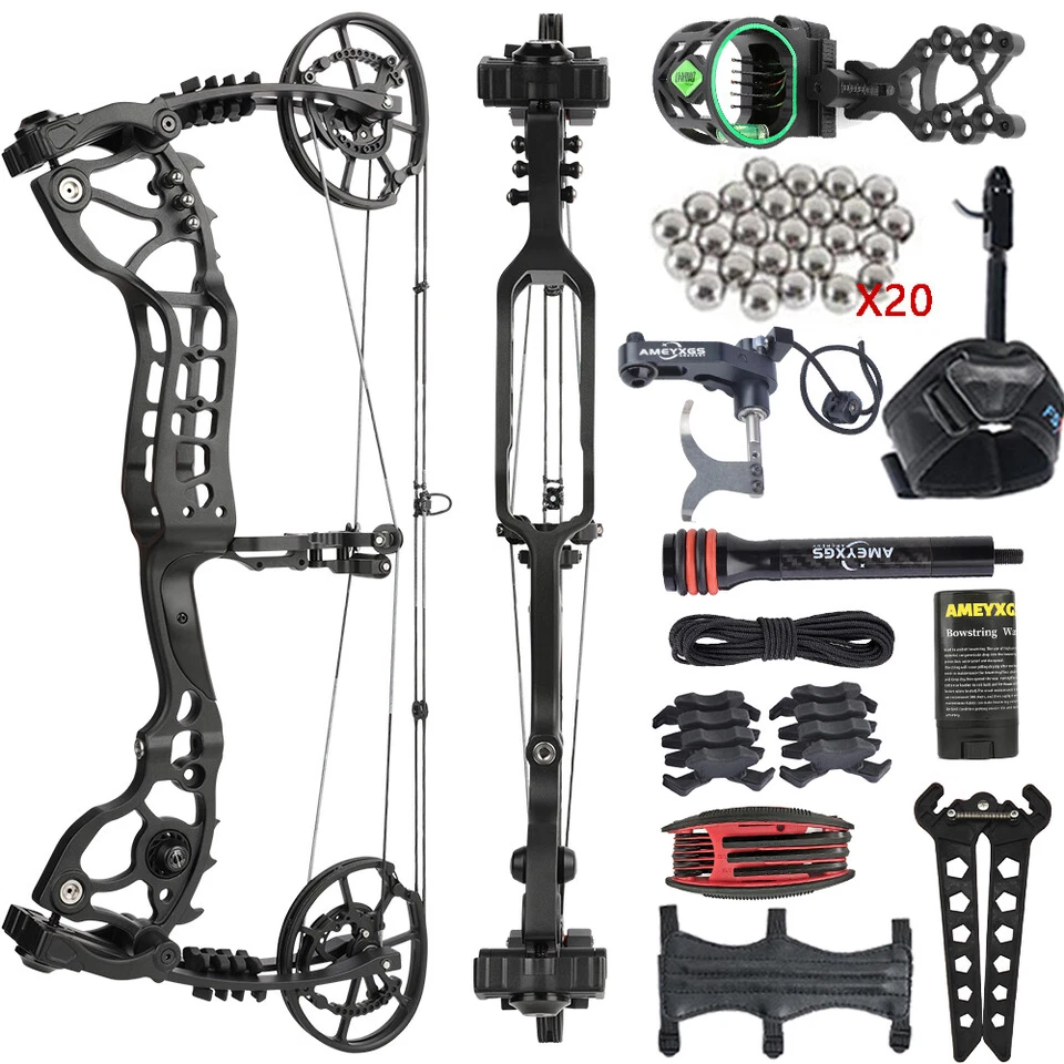20-70lbs Compound Bow Dual-use Arrows Ball Hunting Archery Fishing Target RH LH - Image 2 of 4