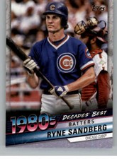 2020 Topps Decades Best #DB-43 Ryne Sandberg Chicago Cubs Baseball Card