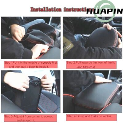 Center Console Leather Armrest Box Protector Cover for Chevy 2015-2022 Colorado