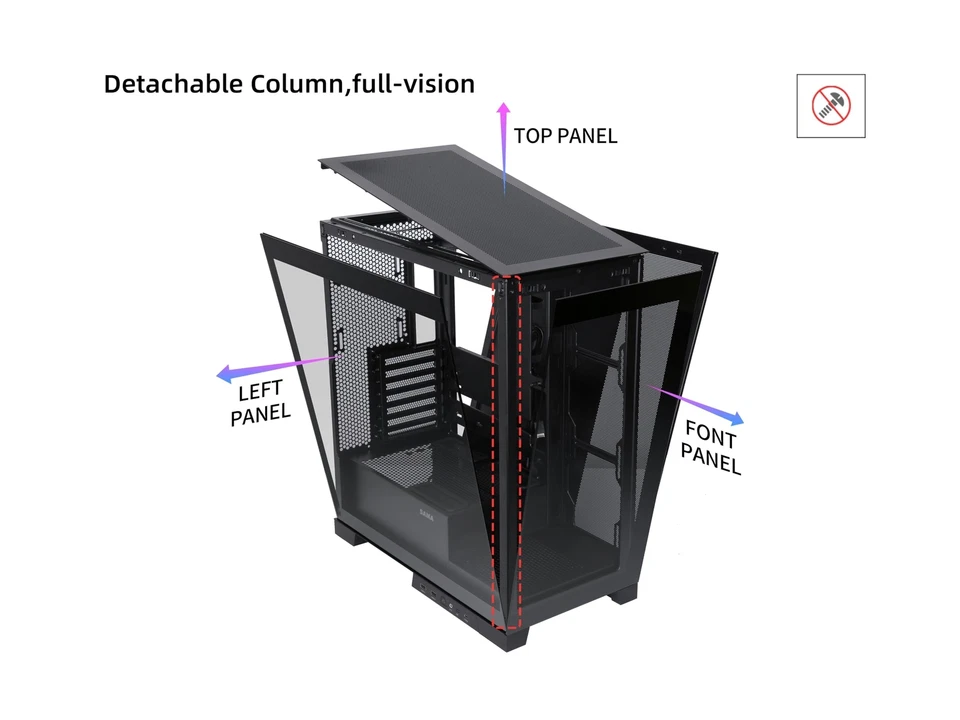 SAMA NEVIEW 4503 Black Airflow Full Tower Case ATX PC Gaming Case Dual Temper... - Image 3 of 4