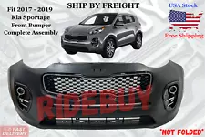 Fit 2017 - 2019 Kia Sportage Front Complete Bumper Assembly w/Fog K1000180-B