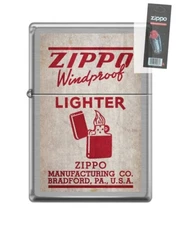 Zippo 82142 vintage zippo box top windproof distressed Lighter + FLINT PACK
