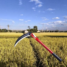 16" Foldable  Scythe Sickle Steel Mowing Knife Grass Weed Cutter Yard Tending