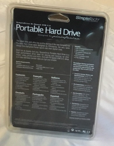 SimpleTech Hi-Speed USB 2.0 Portable Hard Drive 160 GB - Picture 2 of 2