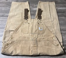 Carhartt Men  s Vintage R01 Duck Bib Canvas Unlined Carhartt Brown Overalls 40x27