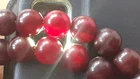 ANTIQUE Red Cherry Catalin Bakelite No Amber 123gr Beads NECKLACE vtg Rare Old