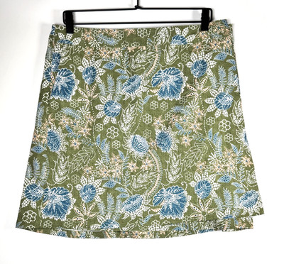 RipSkirt Hawaii Wrap Skirt Large Green Floral Travel Vacation Beach Stretch