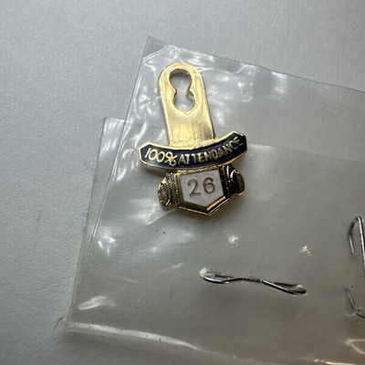 Vintage Lions Club International 100% Attendance 26 Year Pin Tab