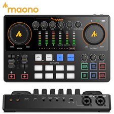 Podcast Audio Interface Sound Card Mixer Dual XLR 48V Bluetooth Live Streaming