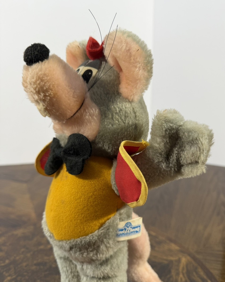 Vintage Chuck E Cheese Pizza Time Theatre Plush Mouse Doll Hat