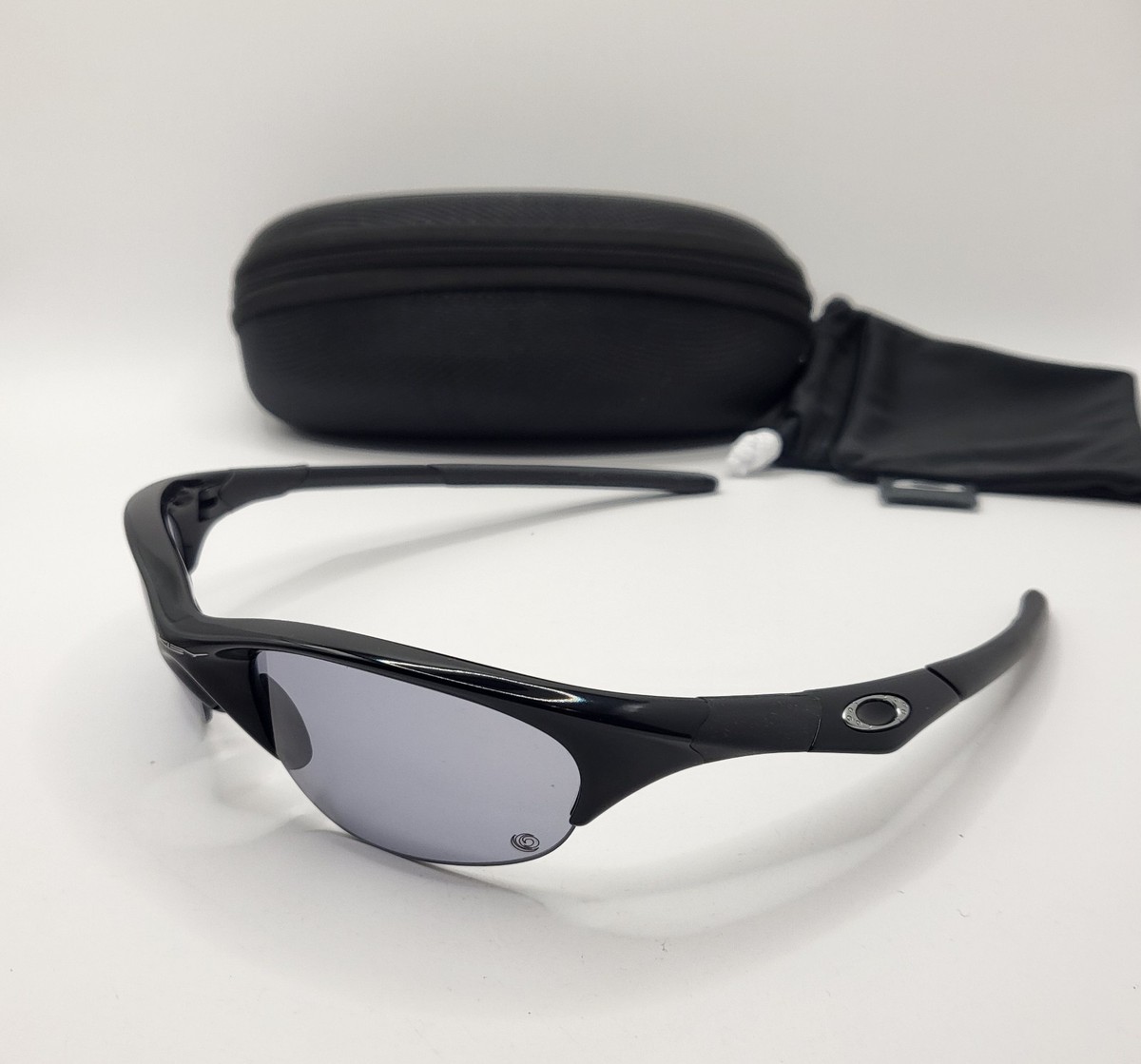 New OAKLEY HALF JACKET 1.0 JET BLACK w/ LIGHT GREY TRANSITION