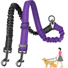 Double Leash for Two Dogs, 2-in-1 No Tangle Design with Bungee Shock Absorber...