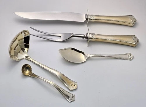 Wallace CARMEL Sterling Silver Serving Pieces with Gold Wash - NO MONO