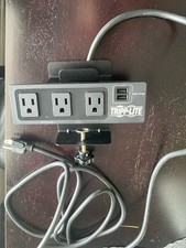 TRIPP LITE 3 Outlet Surge Protector With Clamp For Desk 10FT CABLE