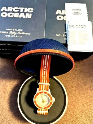 Blancpain x Swatch Fifty Fathoms Arctic Ocean SO35N100 Beige Automatic used