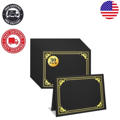 30 Deluxe Certificate Holders with Gold Foil - Protect Your 8.5'' x 11'' Documents
