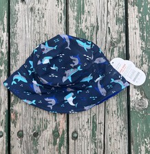 WONDER NATION Toddler Boys One Size Shark Sun Hat Reversible UPF 50   Age 2 
