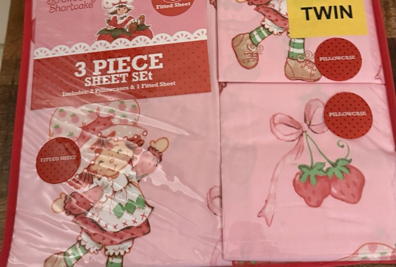 Strawberry Shortcake 3 Piece Sheet Set Twin New