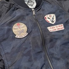 Jeep Spirit Camo Bomber Jacket With Patches Size S Jeep Spirit Camo Bomber Jacket With Patches Size S