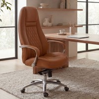 Finebuy BüRostuhl Echtleder Schreibtischstuhl Ergonomisch Chefsessel Drehstuhl