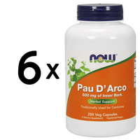 6 X Now Foods Pau D'arco, 500Mg - 250 Vcaps (266,64 Eur/Kg)