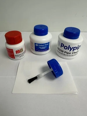 KEYPLUMB Solvent Weld Cement Pipe Glue With Brush In Cap For PVC ABS 125ML 250ml CLEANER