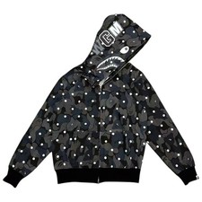 BAPE ABC Dot Camo Shark WGM Full Zip Hoodie Black | A Bathing Ape