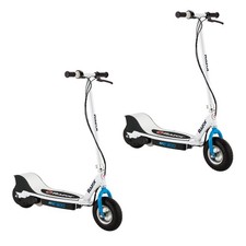 Razor E300 RideOn High-Torque Motorized Electric Powered Scooter, White 2 Pack 