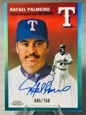 ⚾️RAFAEL PALMEIRO 2023 Topps Chrome Platinum Aqua Refractor Auto /150 #LEGEND!⚾️