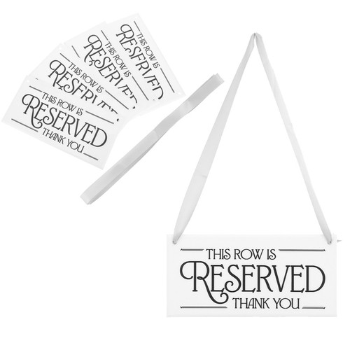 One Sign Free 5pcs Wedding Reserved Row Signs, Acrylic Hanging Reserved Signs | eBay ...