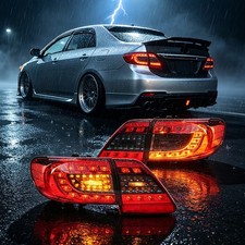 Pair For 2011 2012 2013 Toyota Corolla 4pcs Smoked Led Rear Tail Lights Assembly