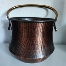 Kupferkessel Copper kettle Henkel Messing Hänge Kessel Topf Blumentopf Übertopf