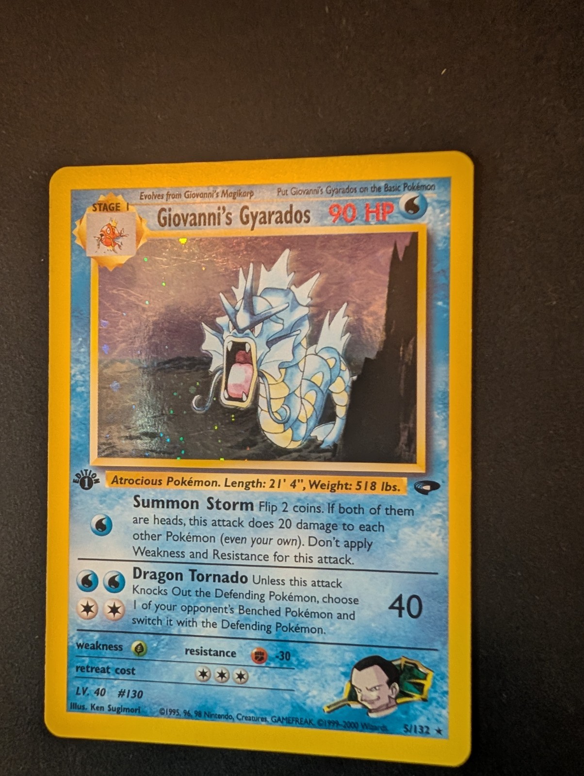 POKEMON TCG 1st Edition Giovanni's Gyarados 5/132 Gym Challenge Holo Card NM
