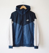 Nike Windrunner Hooded Windbreaker Jacket Men s Large Blue Black Full Zip
