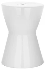Castle Gardens Collection Liana White Glazed Ceramic Garden Stool
