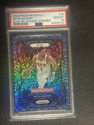 Devin Booker 2023-24 Panini Prizm Monopoly Blue Millionaire Suns /10 PSA 10