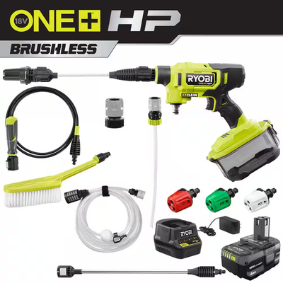 #ad ONE HP 18 Volt Brushless Ezclean 600 PSI 0.7 GPM Cordless Electric Power Cleane $216.91