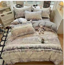 Luxury 100 Cotton Flannel Bedding Set Queen/King 4-Piece  Brushed Soft  Warm