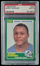 1989 Score NFL Football BARRY SANDERS Rookie RC Base Lions #257 PSA 9 A