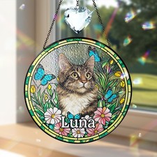 Custom Pet Portrait Glass Ornament, Personalized Dog Lover Gift Idea