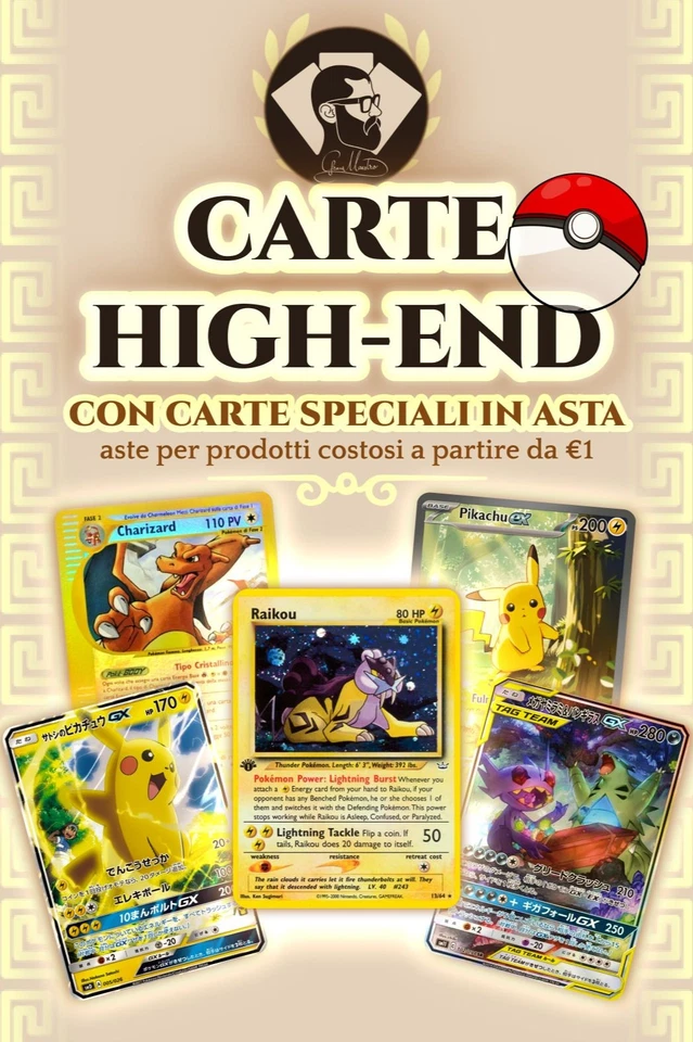 ⚜️LIVE HIGH-END POKEMON CON CARTE GROSSE PARTENZA €1 IN ASTA!⚜️