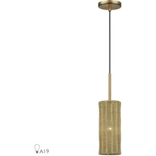 Livex Lighting 60040-48 Weavington Mini Pendant Antique Gold Leaf