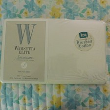 NEW Wamsutta Elite Sensuous Ivory Twin Flat Sheet 250 TC Brushed Cotton Milk