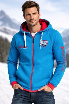 Nebulus Ski Club Hoodie Men s Size S Blue Full Zip Hooded Jacket Nordic Sport