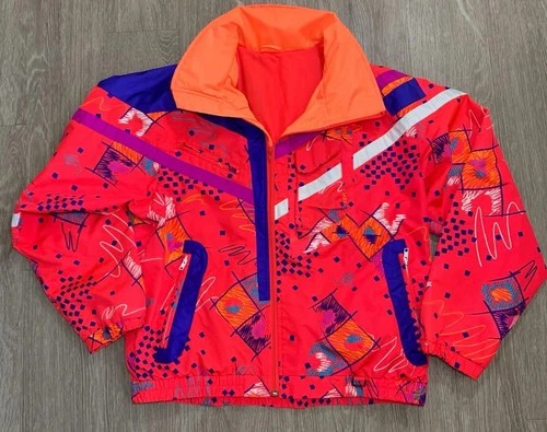 Vintage Obermeyer Ski Jacket Retro 80s 90s XL / XXL Bright Neon Geometric - product listing photo