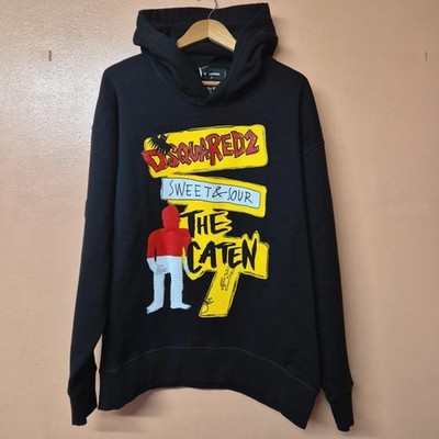 Dsquared2 Caten Hoodie Schwarz Slouch Oversized Größe M Fit