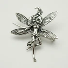 Sterling Silver Brooch Fairy Handmade Genuine Solid Stamped 925 Nickel Free