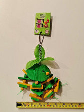 A E Happy Beaks Apple Wooden Bird Toy Wood Fun Entertainment Small  New